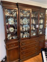 Antique Break Front China Cabinet (Two Pieces)