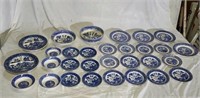 Set of blue willow China