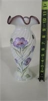 Fenton Handpainted Glass Vase