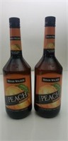 (2)Sealed Liter Peach Schnapps Bottles