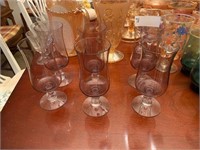 LOT OF 6 AMETHYST WATER GOBLETS
