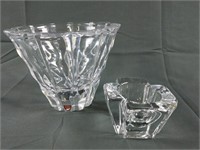 Orrefors Crystal Vase and Candle Holder