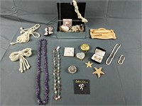 Jewelry Lot and Mirror Jewelry Box