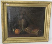 Framed Oil on Canvas Still Life By Impressionist
