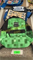 Minecraft backpack, 5 piece backpack set