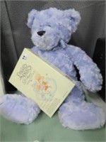 Lilac Teddy Bear & Precious Moments Bible