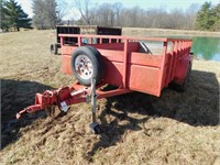 6.5' x 13' red 2 axle trailer
