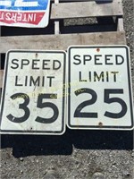 25 & 35 MPH METAL SPEED SIGNS