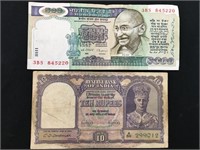 1943 & 1987 India Rupees