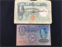 1926 Italy & 1913 Austria Notes