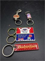 Lot of vintage Budweiser key chains!