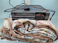 RCA VHS player, bedding