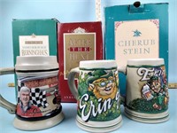 6 beer steins including St. Patrick's Day,