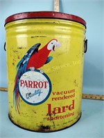 Parrot lard tin