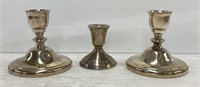 Mixed Set of (3) Sterling Candle Sticks