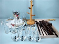 Kitchen glassware, coffee mugs, kitchen utensils