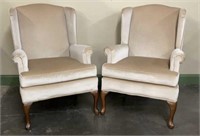 Pair of Upholstered Wing Back Chairs