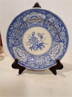 Spode Blue Room decorative plate on stand