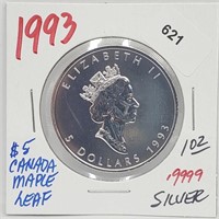 1oz .999 Silver Canada $5 Maple Leaf