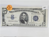 1934-D Blue Seal $5 Bill