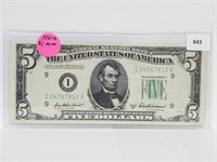 1950-B Minnesota $5 Bill