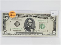1950-B Virginia $5 Bill