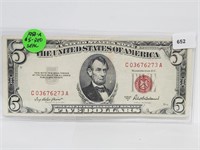 1953-A Red Seal $5 Bill