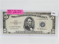 1953-A $5 Star Note Silver Certificate