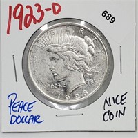 1923-D 90% Silver Peace $1 Dollar