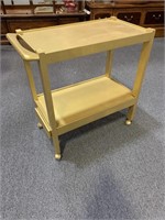 Rolling Serving Cart Painted in Gilt Gold