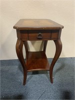 Butler Wood Side Table with Gold Medallion Design