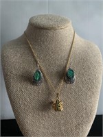 Keren Kopal Faberge Style Frog Necklace