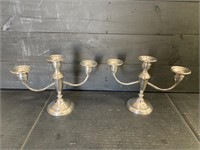 Empire Weighted Sterling Candle Holders
