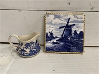 Ironstone Blue and White Creamer and