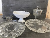 Lot of Crystal and Milk Glass