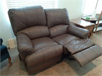 LEATHER DOUBLE RECLINING LOVE SEAT
