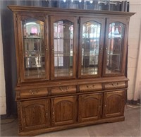 2-PIECE LIGHTED CHINA CABINET
