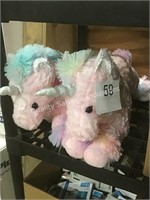 (2) PLUSH UNICORNS