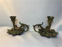 Italian Designed Candle Holders - Pair