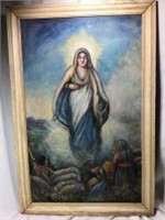 Our Lady of Fatima - Oil on Board 1940's