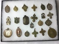 Antique Religious Medal Lot (21 pcs) - Brass