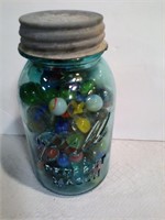 Marbles in mason jar