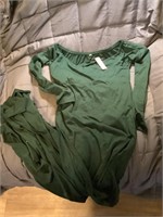 Women’s Small Ultra Long Dress-Green