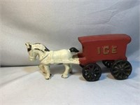 Metal Horse Pulling Ice Cart