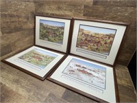 (4) matted and Framed Prints 22x17