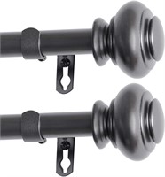 3/4-Inch Single Window Curtain Rod(Pewter, 2 Pack)