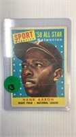 1958 topps Aaron. Ink smear no crease