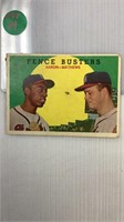 1958 topps fence busters Aaron and Mathews