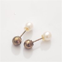 BZ0160 - 54 - Boucles d'oreilles en argent & perle