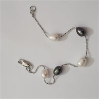 BZ0160 -55- Bracelet en argent & perle d'eau douce